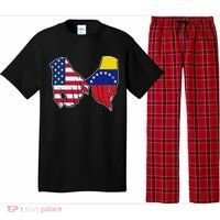 Usa And Venezuela Flags Hands Together Pajama Set thumb 0