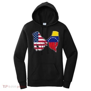 Usa And Venezuela Flags Hands Together Women's Hoodie