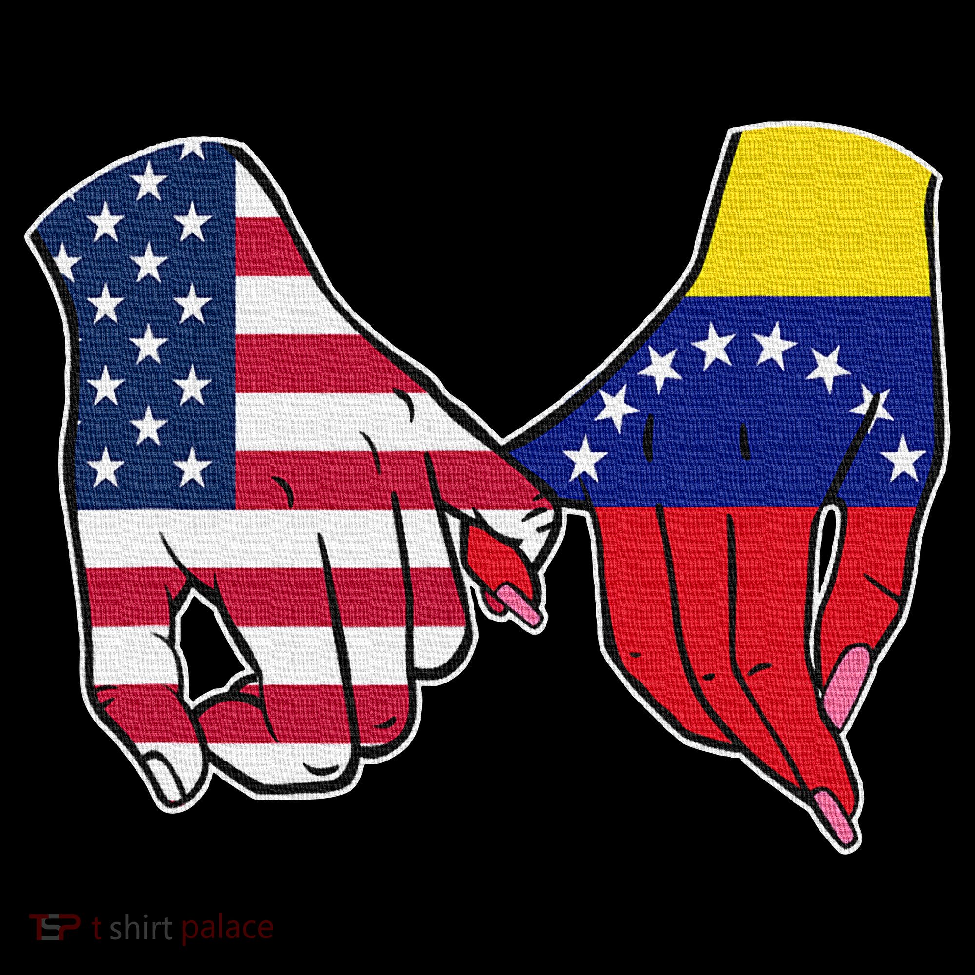 Usa And Venezuela Flags Hands Together Women's Hoodie