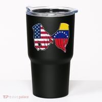 Usa And Venezuela Flags Hands Together Tumbler thumb 0