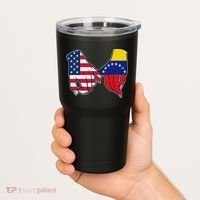 Usa And Venezuela Flags Hands Together Tumbler thumb 2