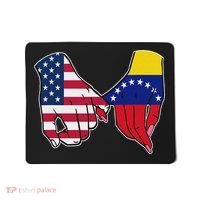 Usa And Venezuela Flags Hands Together Mousepad thumb 0