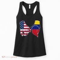 Usa And Venezuela Flags Hands Together Women's Tank Top thumb 0