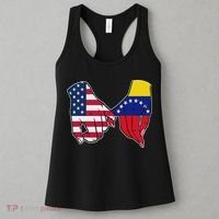Usa And Venezuela Flags Hands Together Women's Tank Top thumb 3