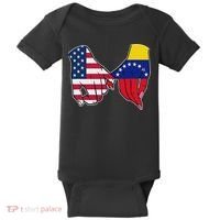 Usa And Venezuela Flags Hands Together Baby Bodysuit thumb 0