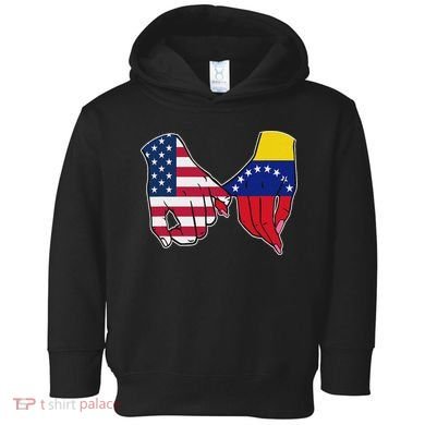 Usa And Venezuela Flags Hands Together Toddler Hoodie