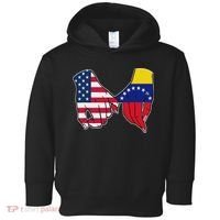 Usa And Venezuela Flags Hands Together Toddler Hoodie thumb 0