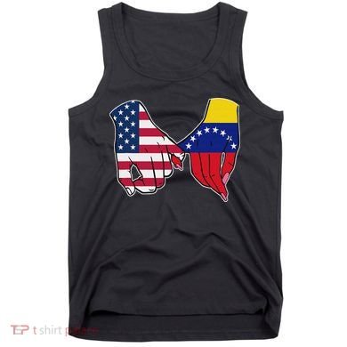Usa And Venezuela Flags Hands Together Tank Top