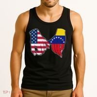 Usa And Venezuela Flags Hands Together Tank Top thumb 3