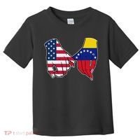 Usa And Venezuela Flags Hands Together Toddler T-Shirt thumb 0
