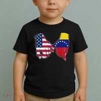 Usa And Venezuela Flags Hands Together Toddler T-Shirt thumb 2