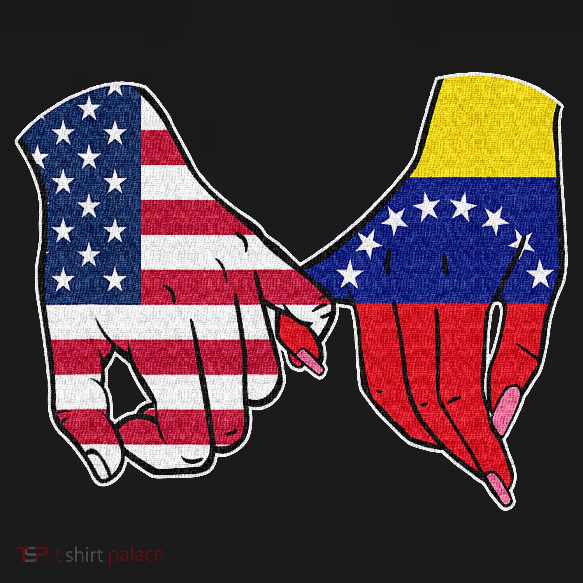 Usa And Venezuela Flags Hands Together Kids Sweatshirt