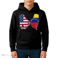 Usa And Venezuela Flags Hands Together Kids Hoodie thumb 4