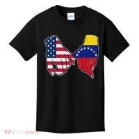 Usa And Venezuela Flags Hands Together Kids T-Shirt thumb 0