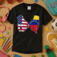 Usa And Venezuela Flags Hands Together Kids T-Shirt thumb 3