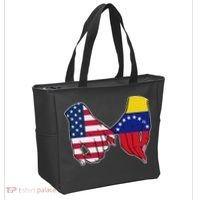 Usa And Venezuela Flags Hands Together Tote Bag thumb 2