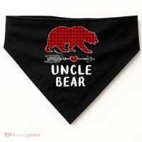 Uncle Bear Christmas Pajama Red Plaid Buffalo Xmas USA-Made Doggie Bandana thumb 0