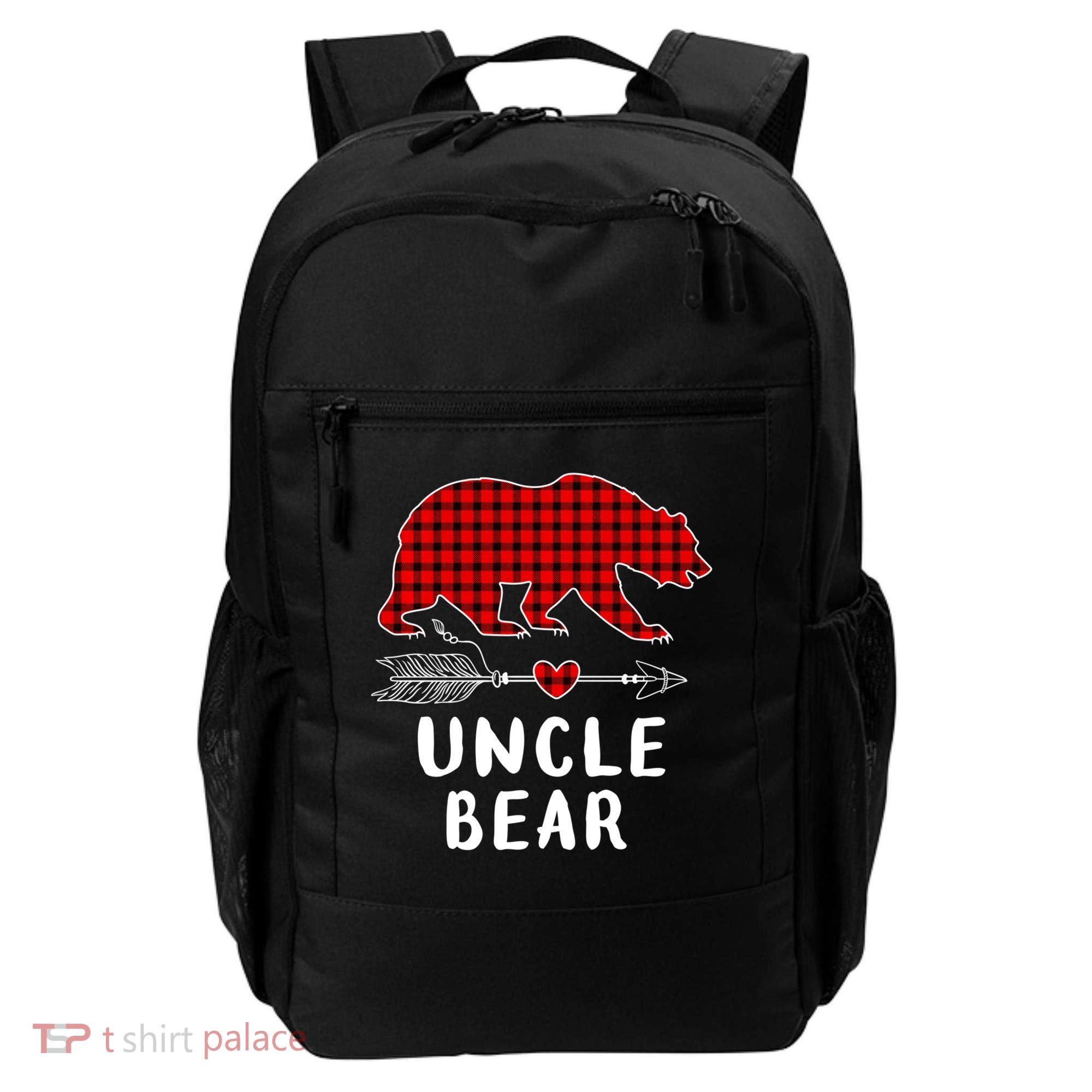 Uncle Bear Christmas Pajama Red Plaid Buffalo Xmas Backpack