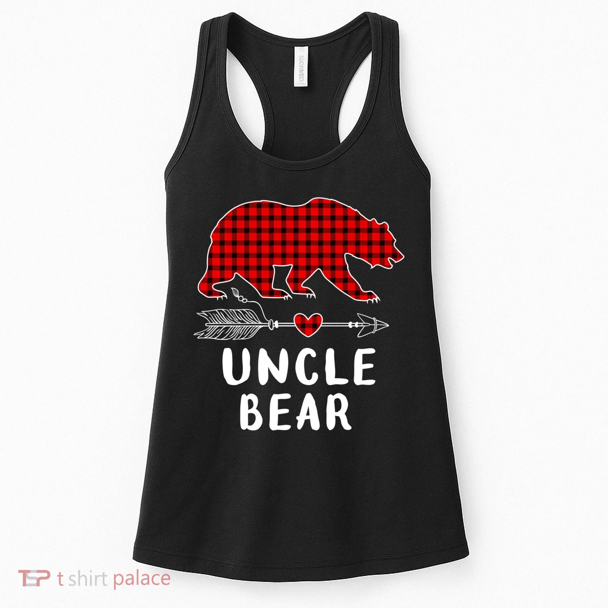 Uncle Bear Christmas Pajama Red Plaid Buffalo Xmas Women's Tank Top