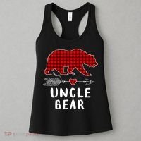 Uncle Bear Christmas Pajama Red Plaid Buffalo Xmas Women's Tank Top thumb 3