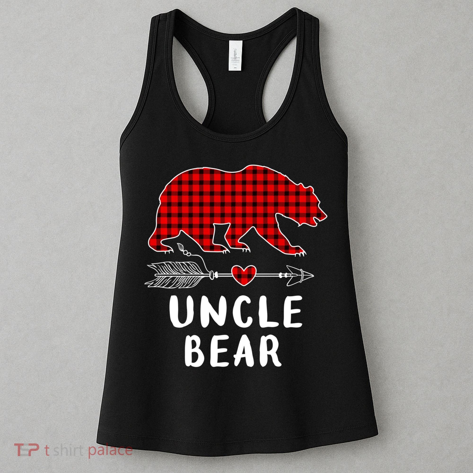 Uncle Bear Christmas Pajama Red Plaid Buffalo Xmas Women's Tank Top