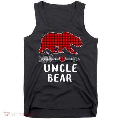 Uncle Bear Christmas Pajama Red Plaid Buffalo Xmas Tank Top