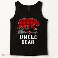 Uncle Bear Christmas Pajama Red Plaid Buffalo Xmas Tank Top thumb 2