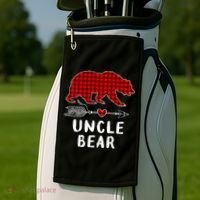 Uncle Bear Christmas Pajama Red Plaid Buffalo Xmas Golf Towel thumb 2