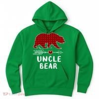 Uncle Bear Christmas Pajama Red Plaid Buffalo Xmas Hoodie thumb 0