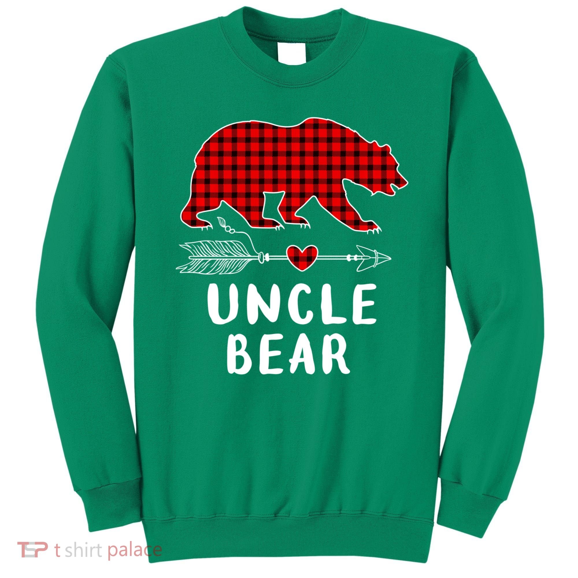Uncle Bear Christmas Pajama Red Plaid Buffalo Xmas Sweatshirt