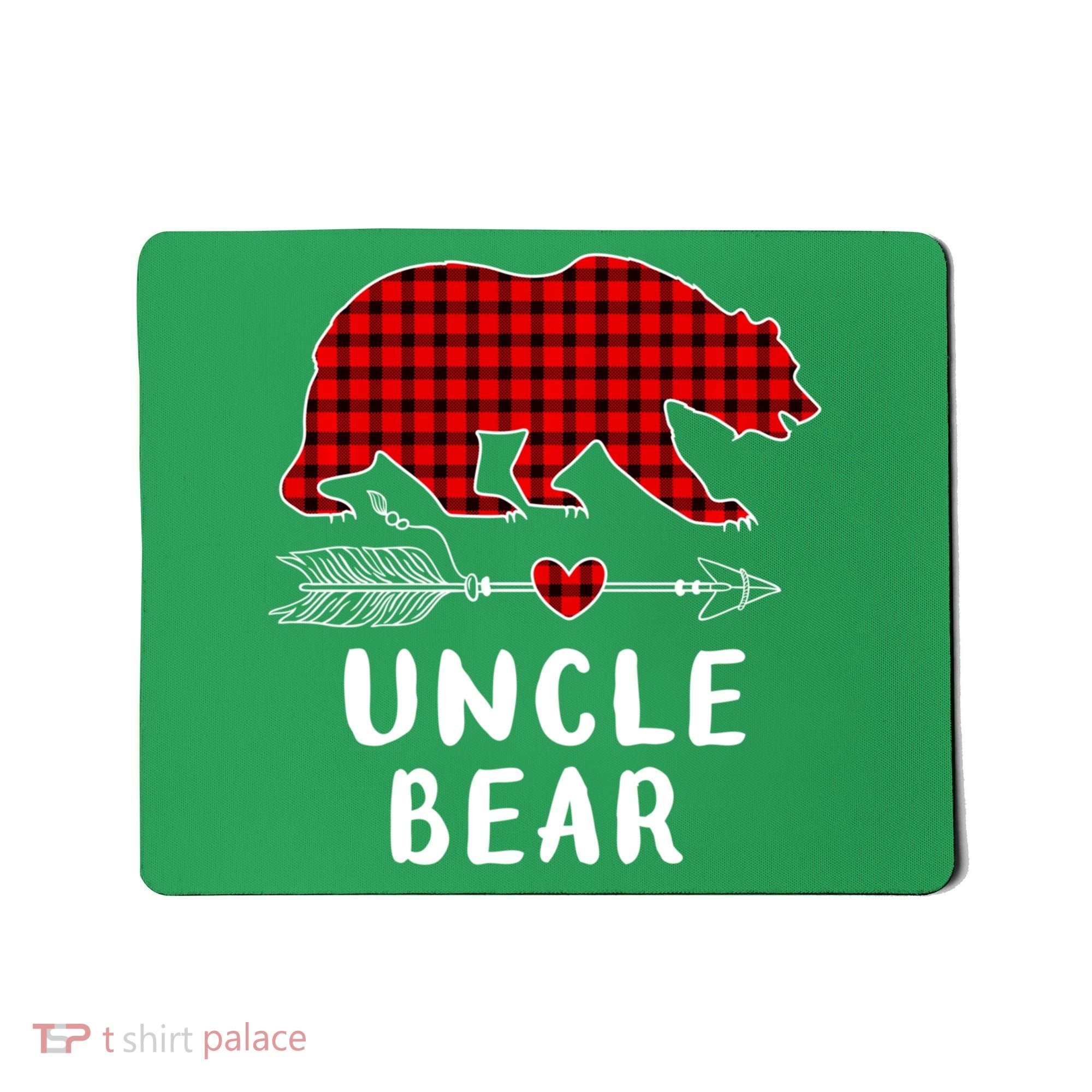 Uncle Bear Christmas Pajama Red Plaid Buffalo Xmas Mousepad