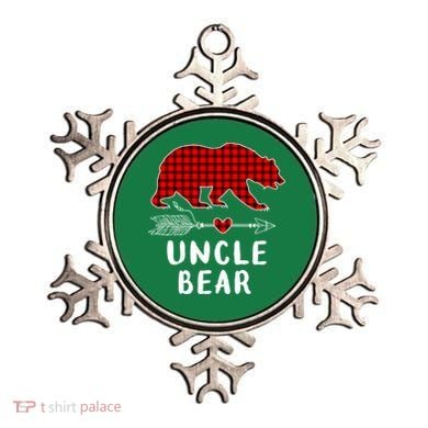 Uncle Bear Christmas Pajama Red Plaid Buffalo Xmas Ornament