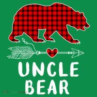 Uncle Bear Christmas Pajama Red Plaid Buffalo Xmas Baby Bodysuit thumb 2