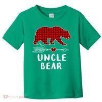 Uncle Bear Christmas Pajama Red Plaid Buffalo Xmas Toddler T-Shirt thumb 0