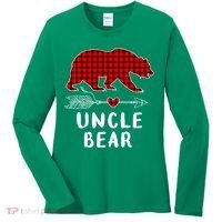 Uncle Bear Christmas Pajama Red Plaid Buffalo Xmas Women's Long Sleeve Shirt thumb 0