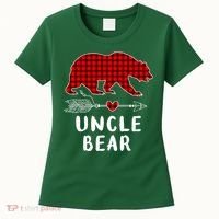Uncle Bear Christmas Pajama Red Plaid Buffalo Xmas Women's T-Shirt thumb 0
