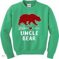 Uncle Bear Christmas Pajama Red Plaid Buffalo Xmas Kids Sweatshirt thumb 0