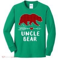 Uncle Bear Christmas Pajama Red Plaid Buffalo Xmas Kids Long Sleeve Shirt thumb 0