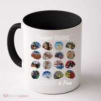 Unique Brains Different Is Fun. Neurodiversity Coffee Mug thumb 0
