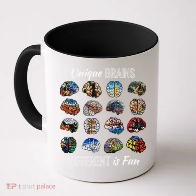 Unique Brains Different Is Fun. Neurodiversity Coffee Mug