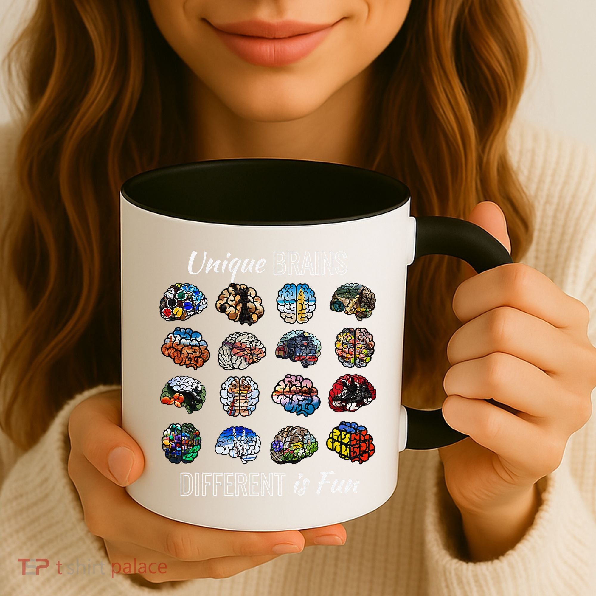 Unique Brains Different Is Fun. Neurodiversity Coffee Mug