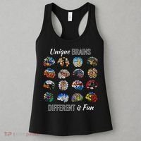 Unique Brains Different Is Fun. Neurodiversity Women's Tank Top thumb 3
