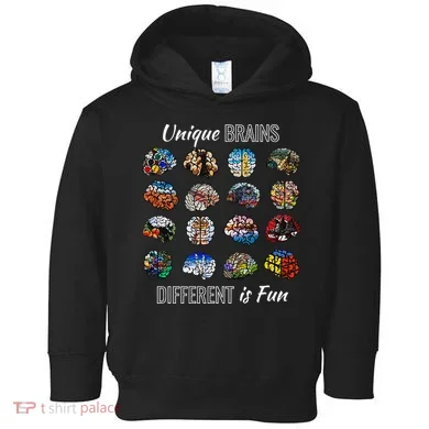 Unique Brains Different Is Fun. Neurodiversity Toddler Hoodie