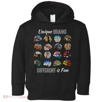 Unique Brains Different Is Fun. Neurodiversity Toddler Hoodie thumb 0