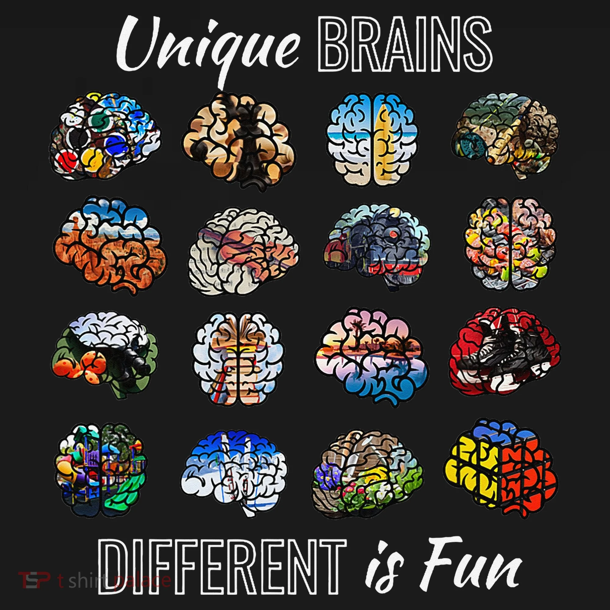 Unique Brains Different Is Fun. Neurodiversity Toddler Hoodie