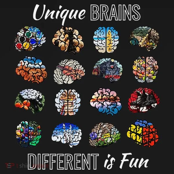 Unique Brains Different Is Fun. Neurodiversity Toddler T-Shirt