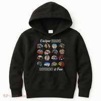 Unique Brains Different Is Fun. Neurodiversity Kids Hoodie thumb 0
