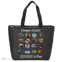 Unique Brains Different Is Fun. Neurodiversity Tote Bag thumb 0