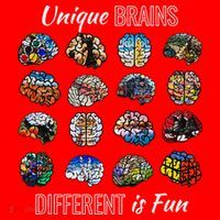 Unique Brains Different Is Fun. Neurodiversity Santa Hat thumb 1