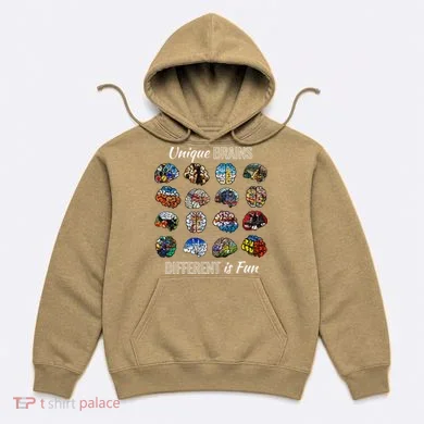 Unique Brains Different Is Fun. Neurodiversity Hoodie